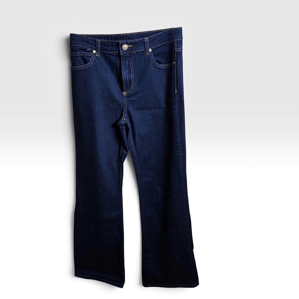 Zara Women's Dark Wash Bootcut Jeans Blue Denim 28 Waist 33.5 Inseam